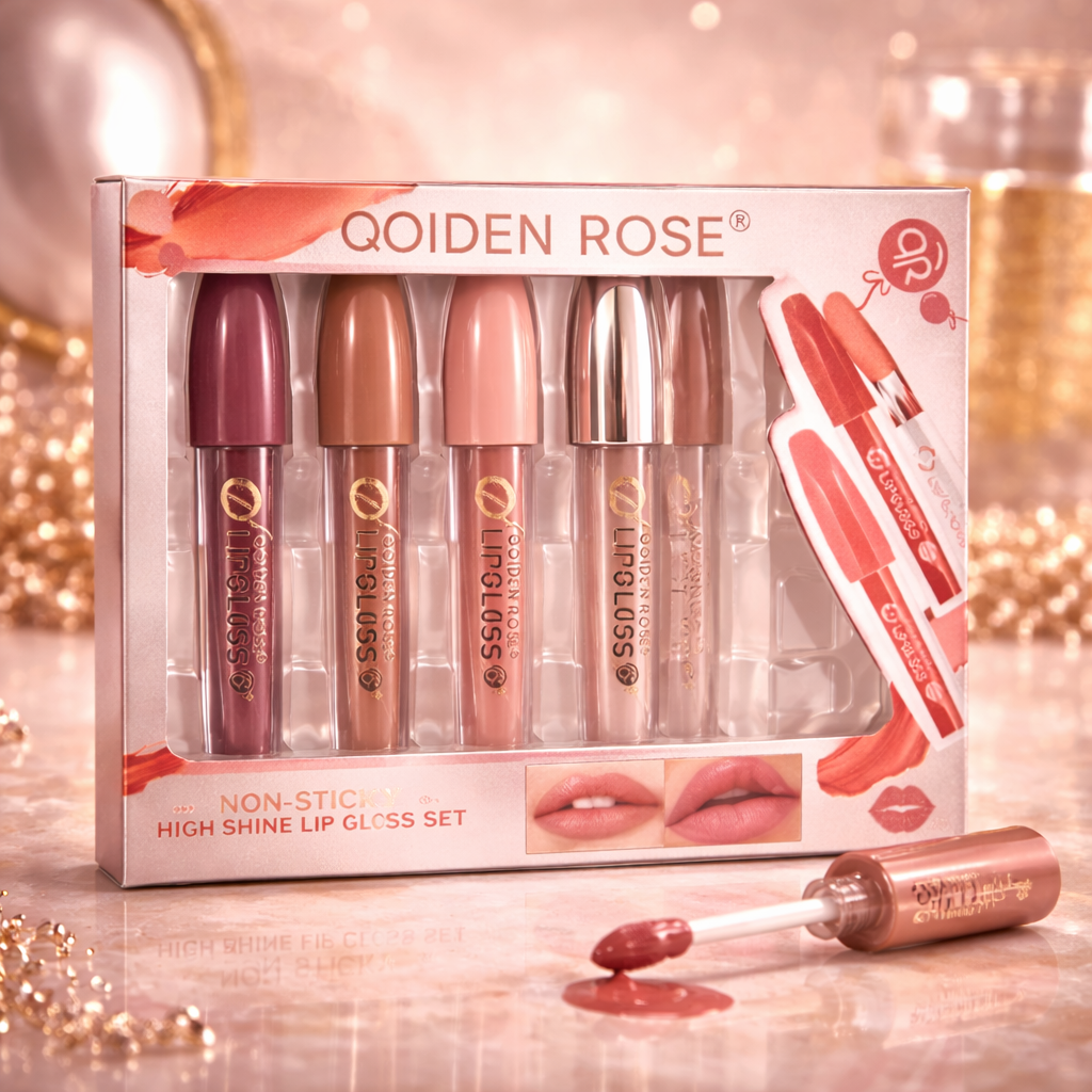 Glossy Nude lip gloss set sa više nude nijansi za sjajne usne