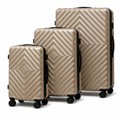 ABS kofer set u sampanj boji sa tri kofera za putovanja