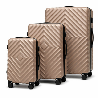 ABS kofer set u rose gold boji sa tri kofera za putovanja