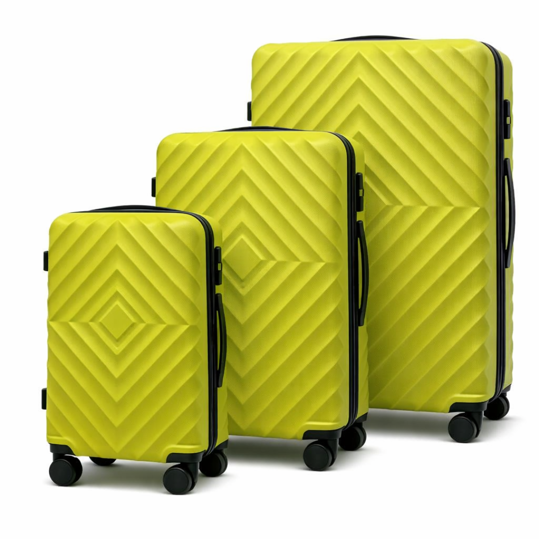 ABS kofer set u zutoj boji sa tri kofera za putovanja