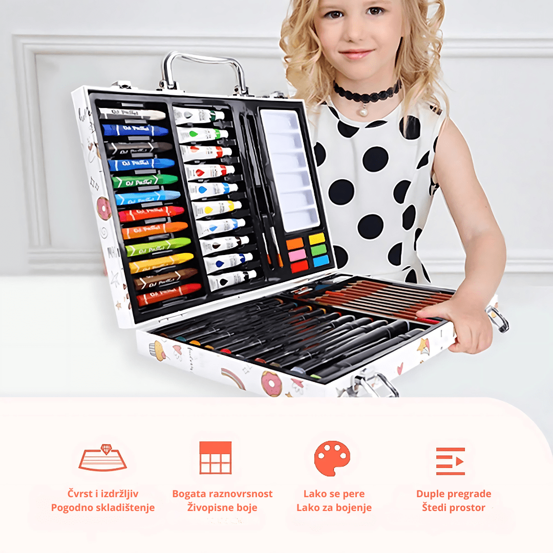 Asdomo set za crtanje u koferu – bojice i pastele