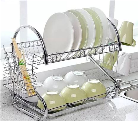 Dvonivna cediljka za sudove sa tacnom