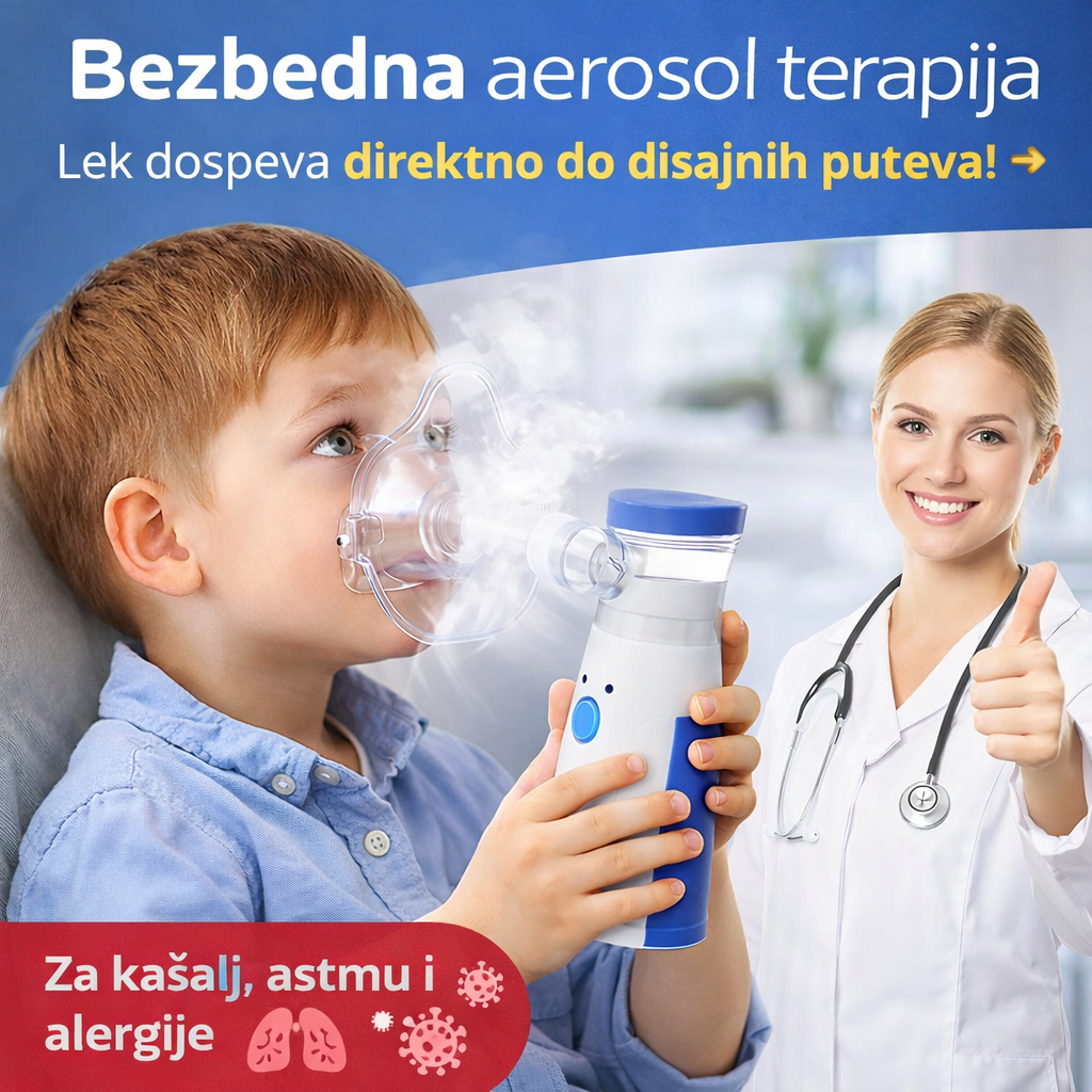 Uredjaj za inhalaciju kod kaslja i astme kod dece