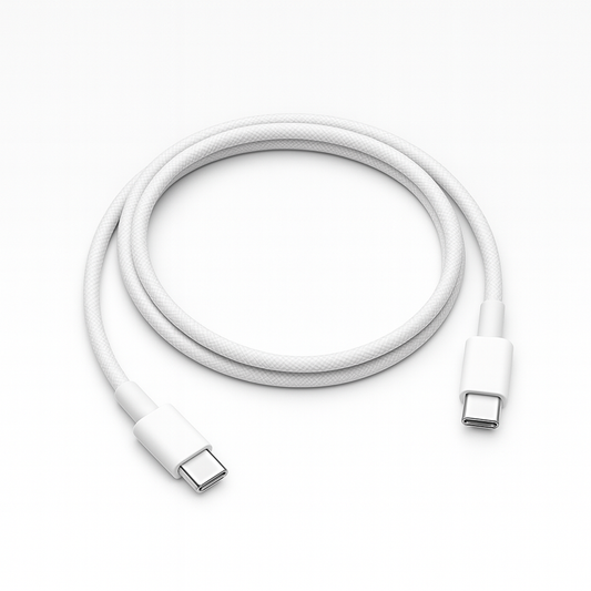 USB-C to USB-C pleteni kabl 1m, bela boja