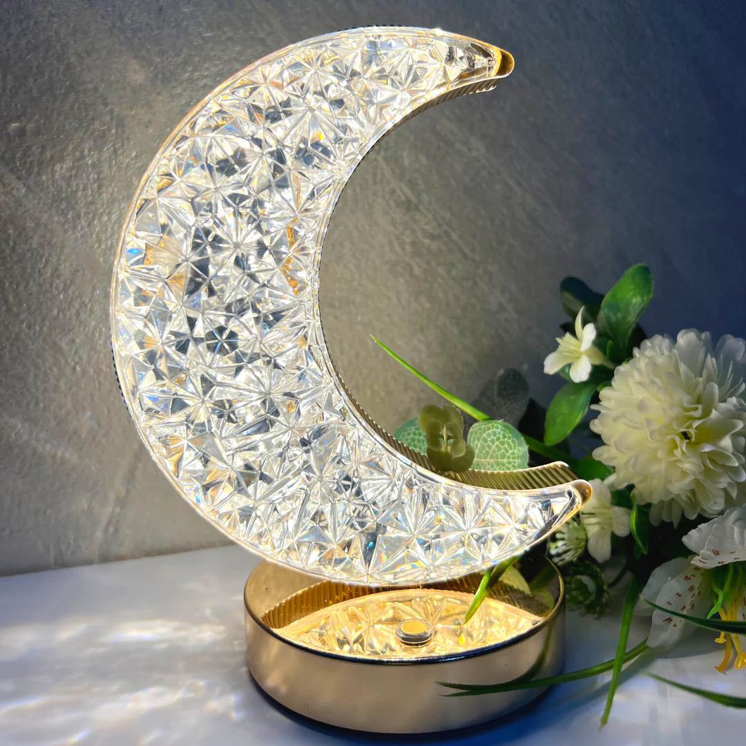 Kristalni svetlosni efekti lampe u obliku meseca