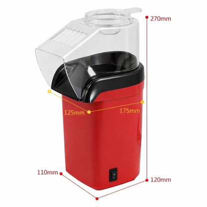 Aparat za kokice sa otvorenim poklopcem i kokicama