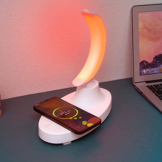 LED mesec lampa 3-u-1 – Bluetooth zvučnik i bežični punjač