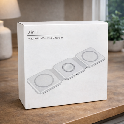 Magnetni bezicni punjač 3 u 1 za Apple uredjaje