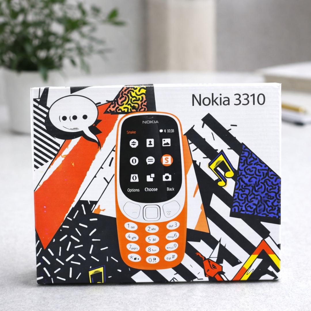 Nokia 3310 klasicni mobilni telefon u narandzastoj boji