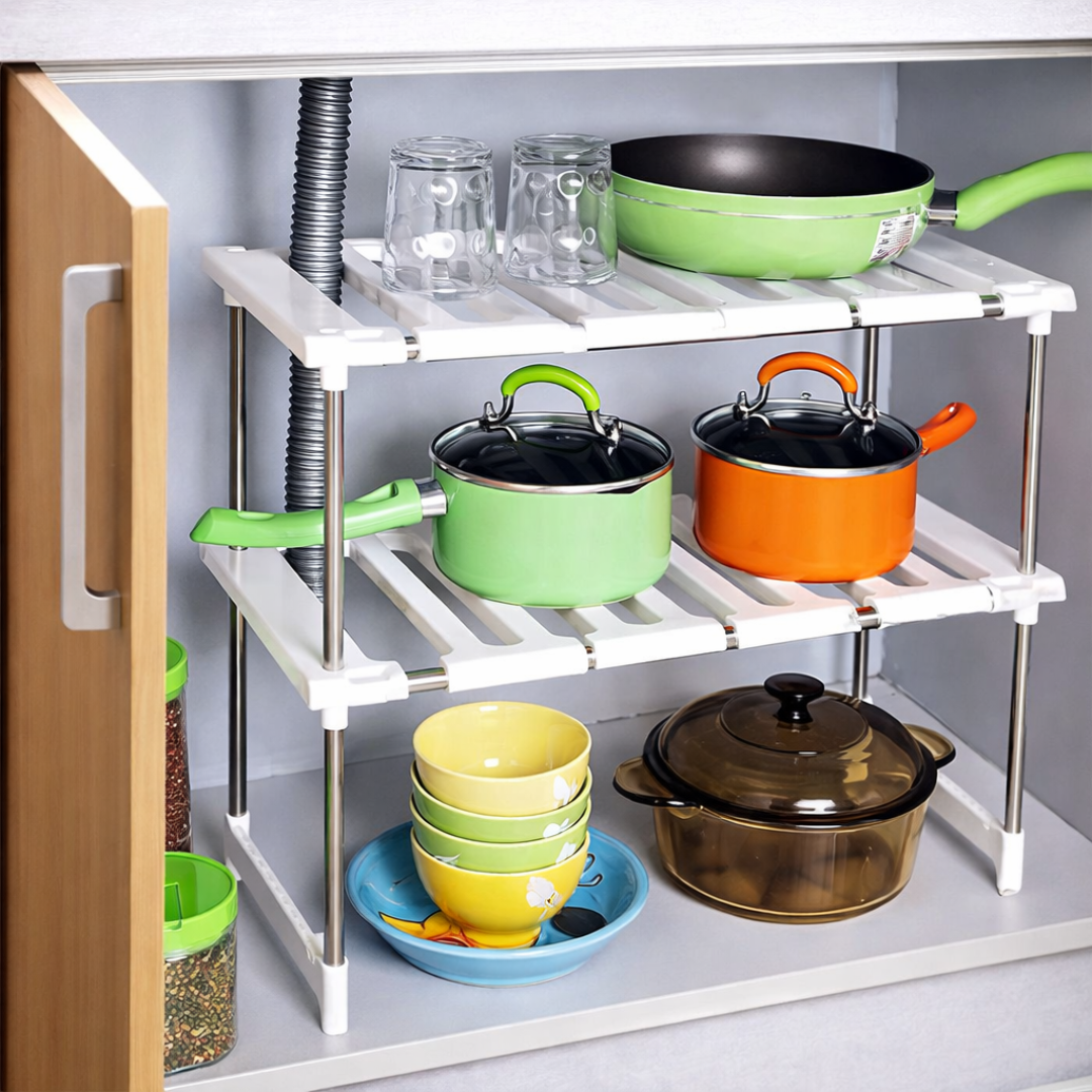 Stilski organizator sa dva nivoa ispod sudopere