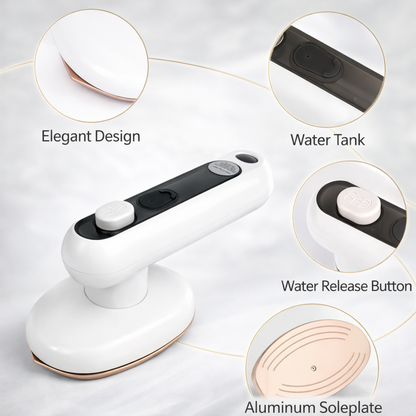 Mini pegla u upotrebi na odeći