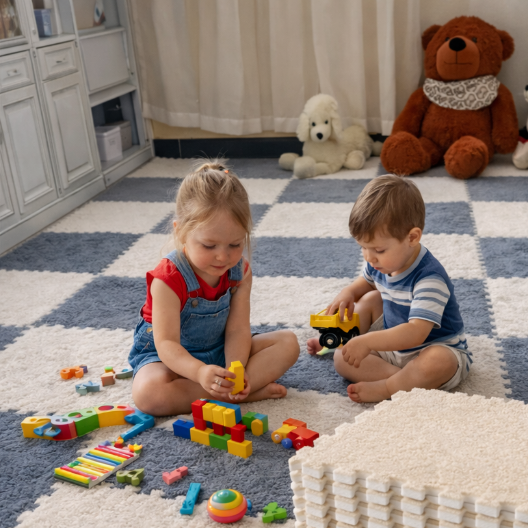 Mekana plisana podloga od puzzle ploca za deciju sobu i igraonicu