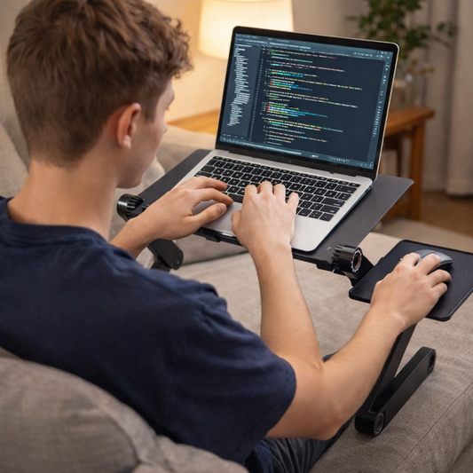 Prenosivi radni sto za laptop u upotrebi