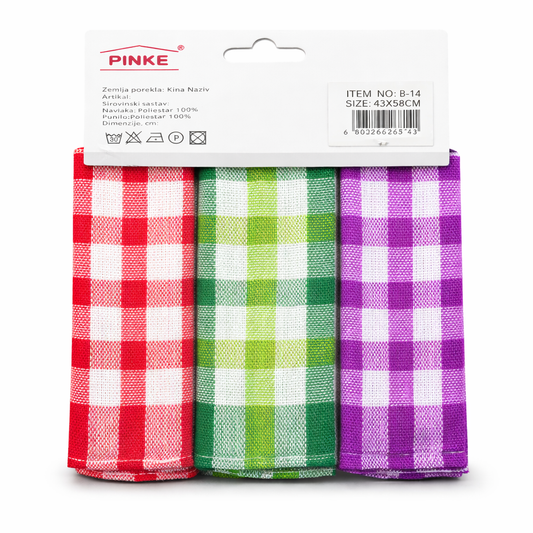 Set od tri kuhinjske krpe u razlicitim bojama