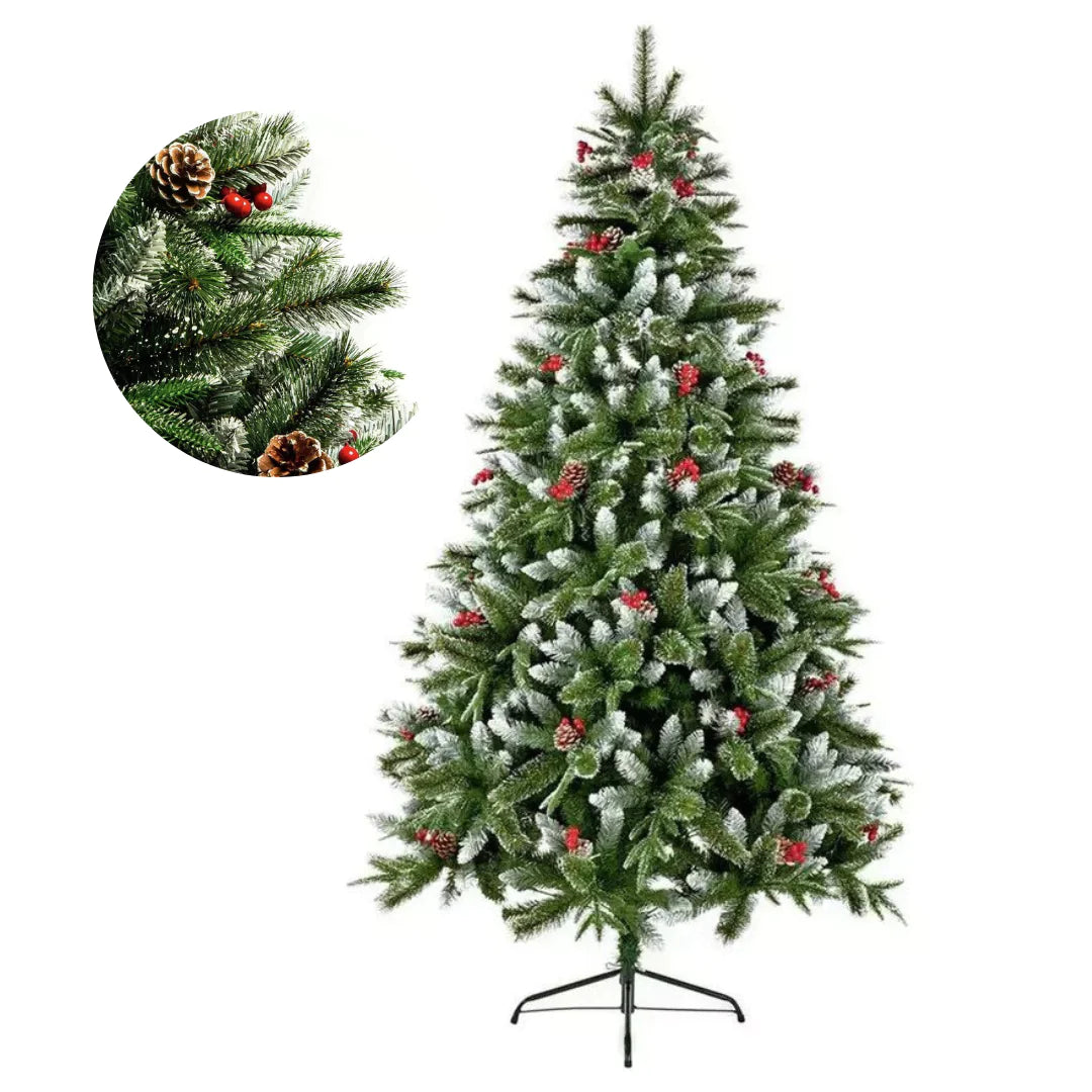 Snežna dekorativna jelka sa ukrasima