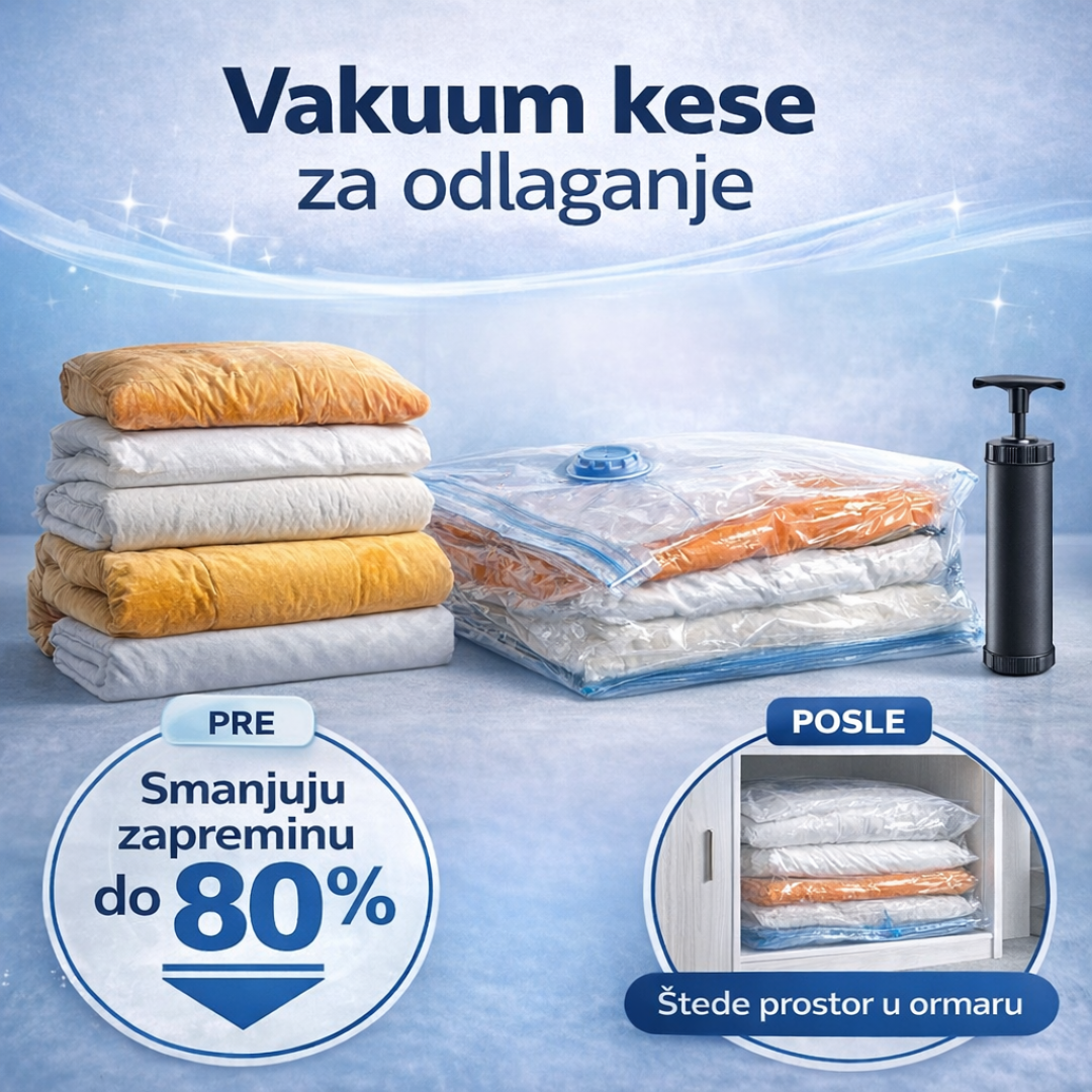 Vakum kese za odlaganje garderobe sa pumpom